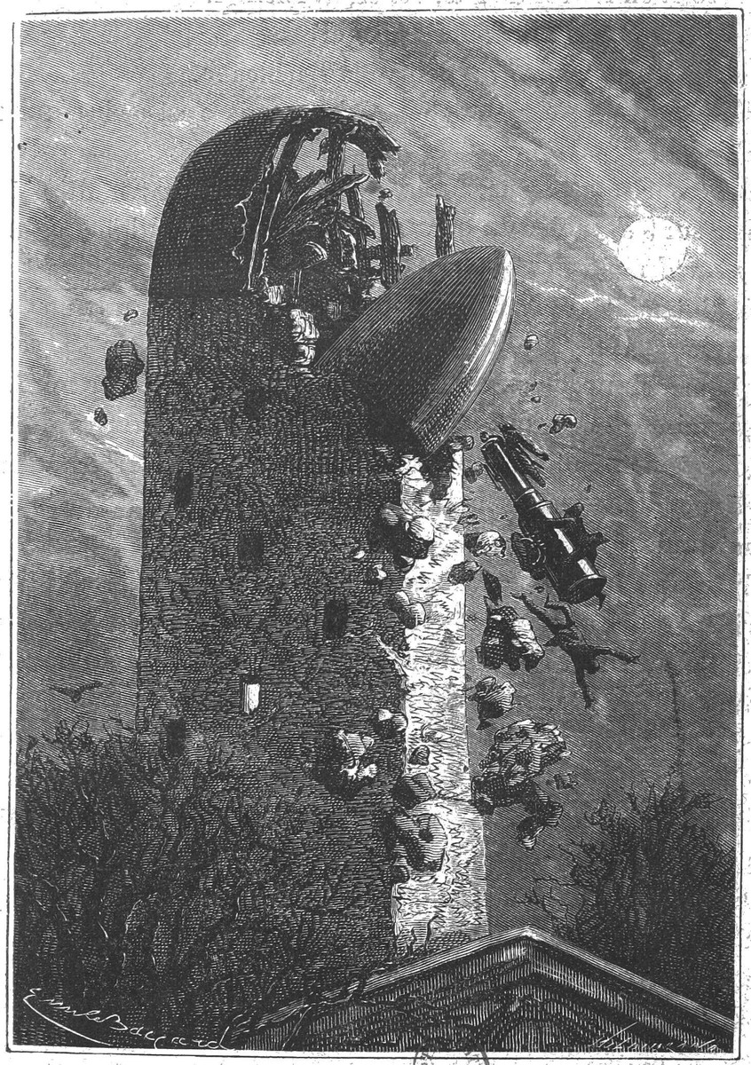 Émile Bayard's Exploding Lunar Cannon Launch — Jules Verne, 1870s