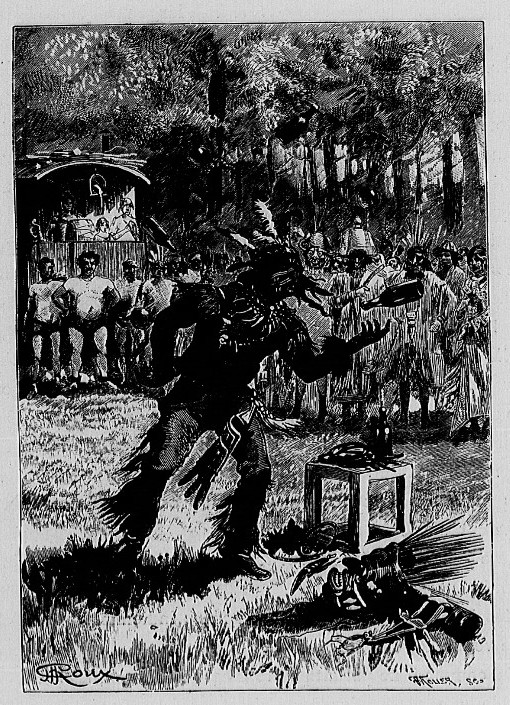 César Cascabel Confronts the Bear — Jules Verne 1890 Engraving
