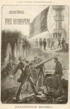 Jules Verne 'Face au Drapeau' Hetzel Edition Cover Engraving 1896