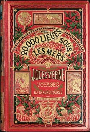 Jules Verne '20,000 Lieues Sous les Mers' Hetzel Edition Book Cover, c.1870s