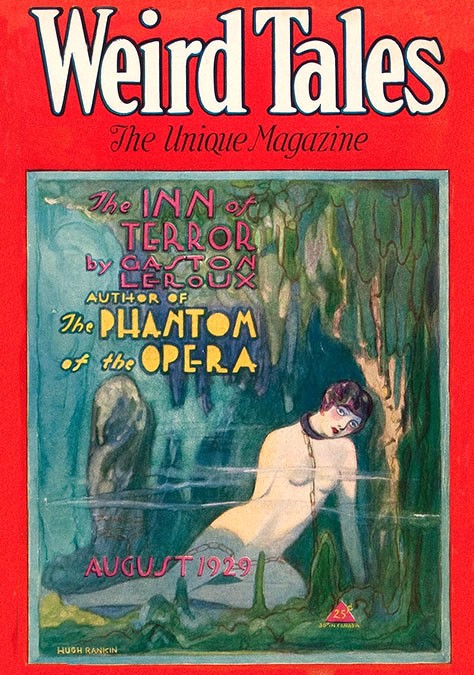 Hugh Rankin's Eerie Grotto Figure, Weird Tales August 1929 Cover