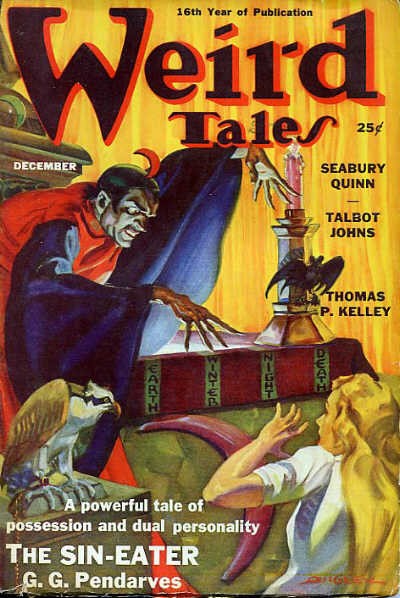 Weird Tales December Vampire Devil Cover – The Sin-Eater 1930s Pulp Art