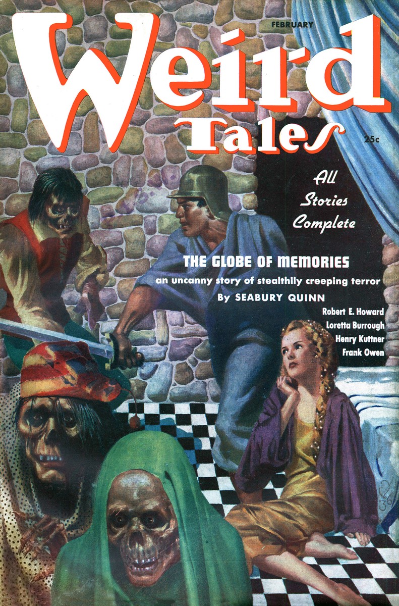 Weird Tales Feb 1938 — Seabury Quinn's Globe of Memories, Undead Horrors