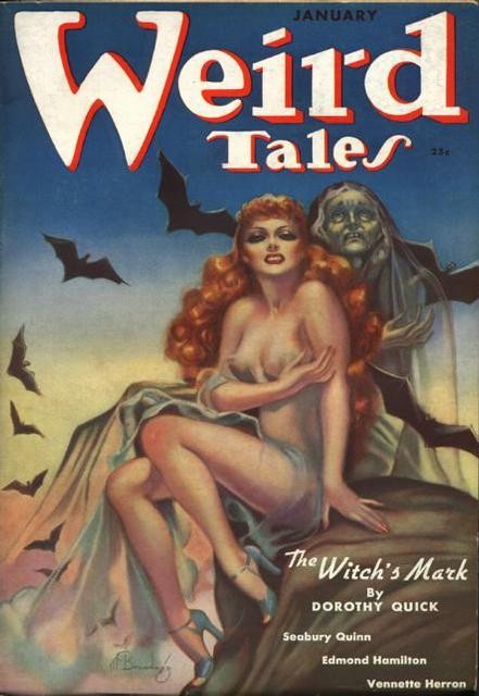 Weird Tales January Cover: 'The Witch's Mark' by Margaret Brundage, 1930s