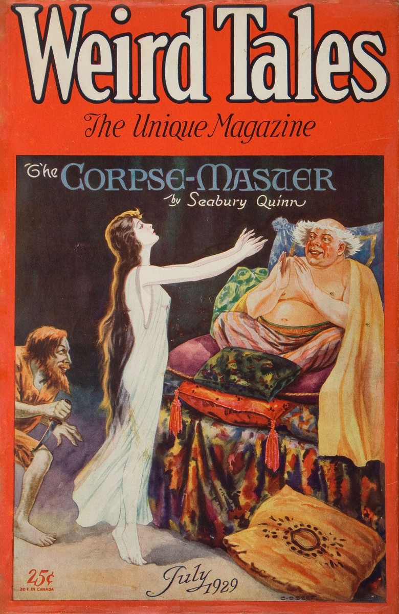 Weird Tales July 1929 — The Corpse-Master by Seabury Quinn Cover