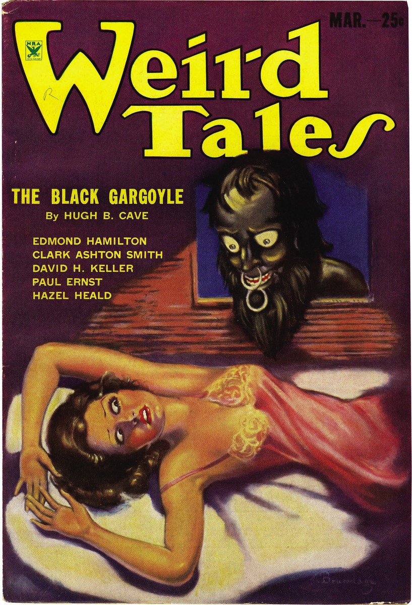 Weird Tales March 1934 – 'The Black Gargoyle' Demon at the Window Cover