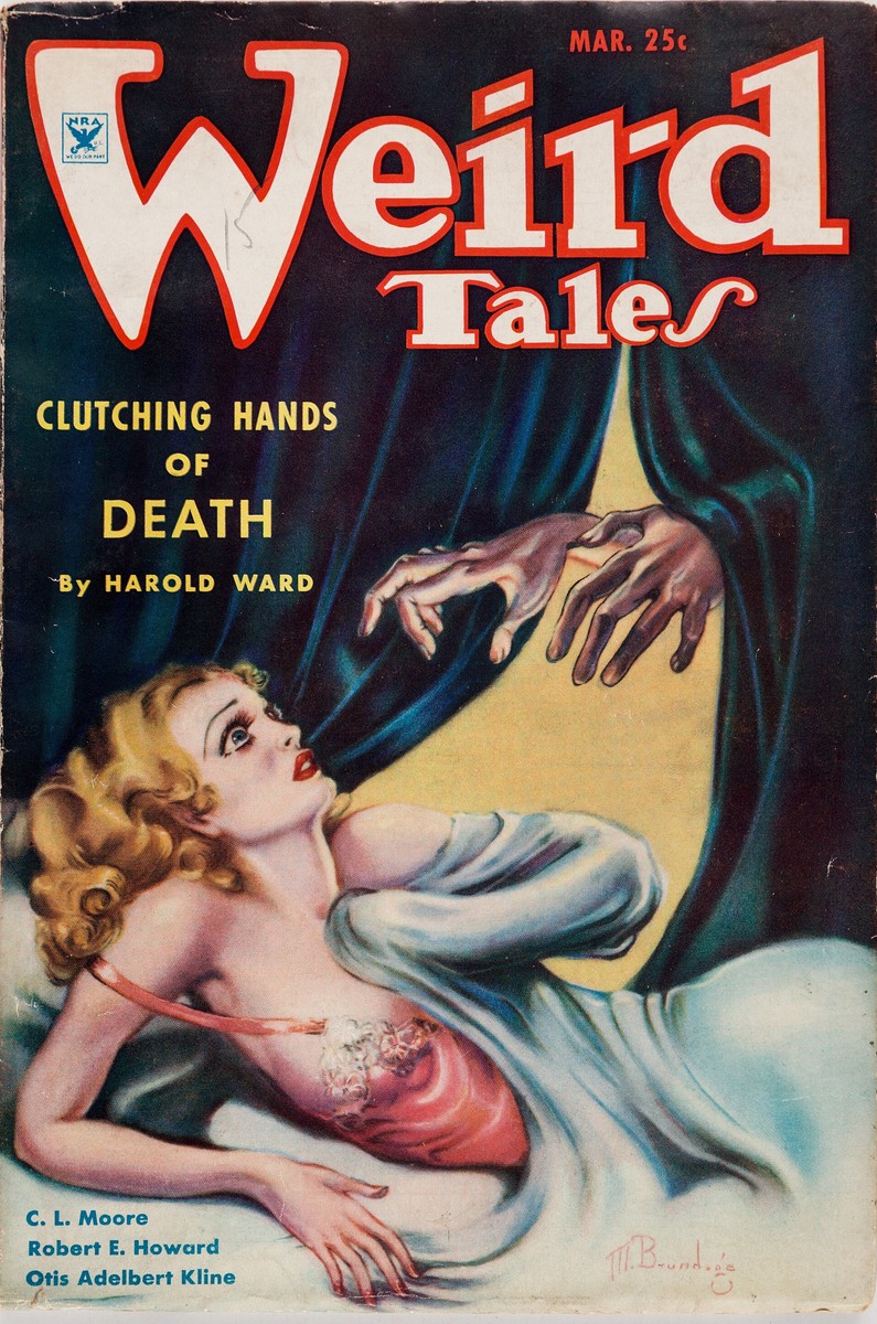 Margaret Brundage's 'Clutching Hands of Death' — Weird Tales, March 1934