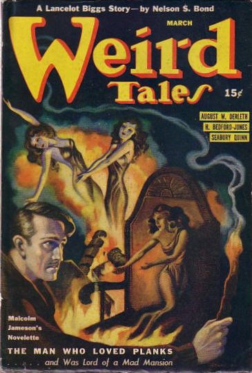 Weird Tales March Cover: 'The Man Who Loved Planks' Mad Mansion Horror