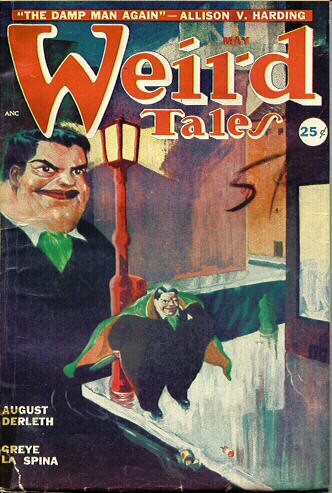 Weird Tales May: Sinister Green-Lit Ghoul Stalks Street Corner, Pulp Era