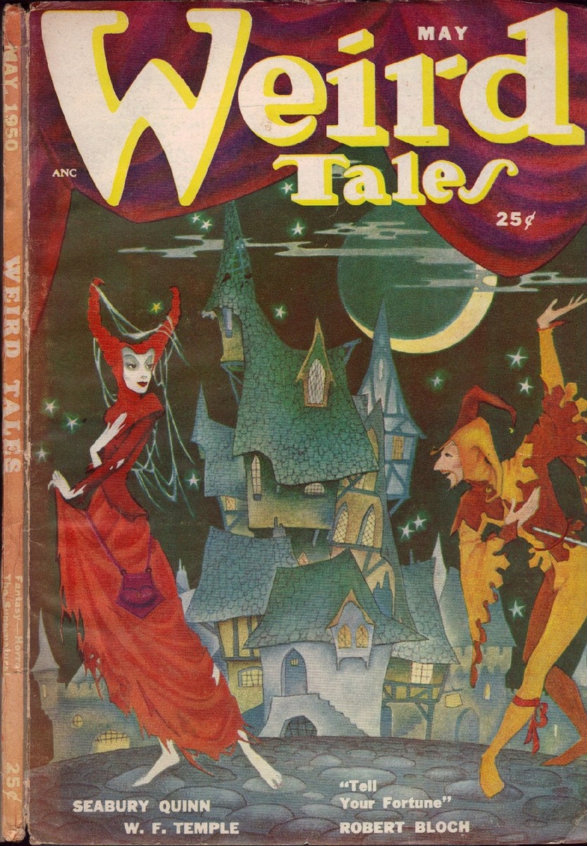 Witch & Jester Dance at Midnight Castle — Weird Tales May 1950