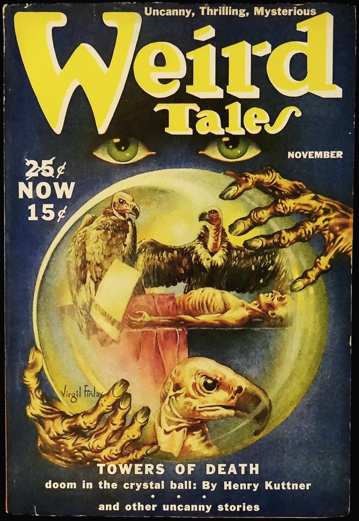 Virgil Finlay's Crystal Ball of Doom – Weird Tales November Pulp Cover