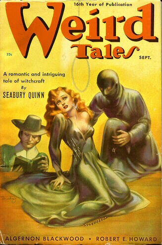 Weird Tales Sept — Seabury Quinn Witchcraft Cover, Masked Sorcerer