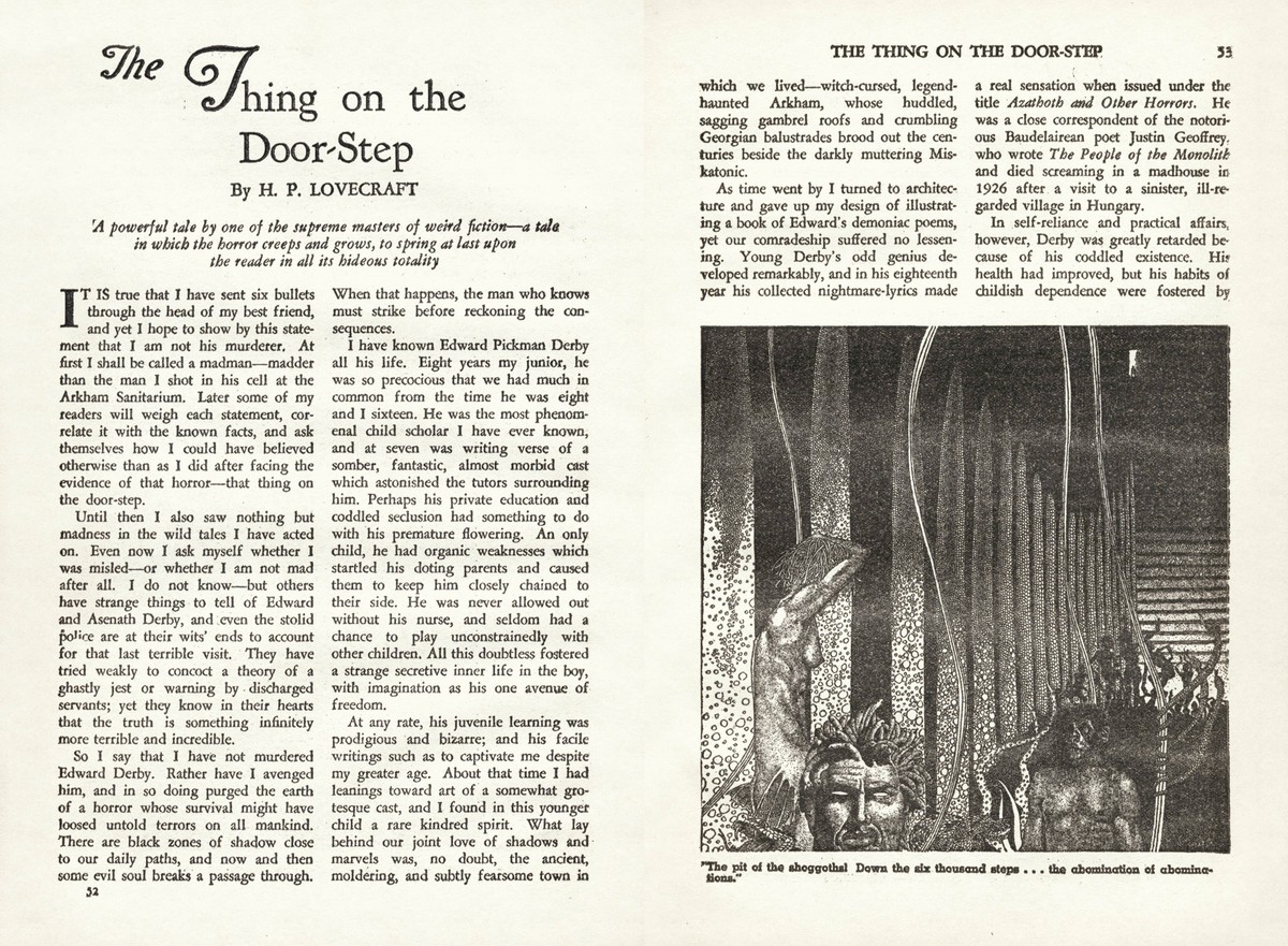 Virgil Finlay's Shoggoth Pit, Weird Tales Jan 1937 Lovecraft