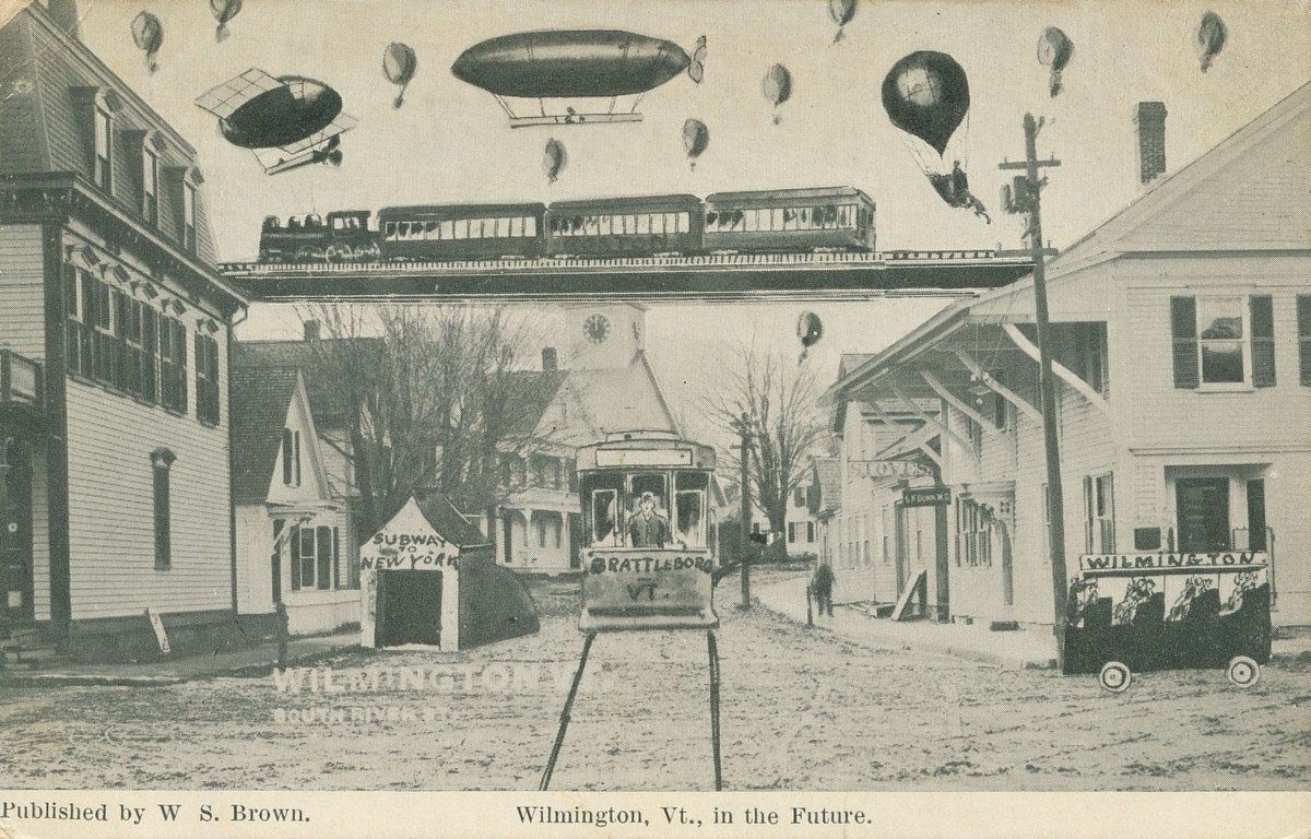 Wilmington VT in the Future – Edwardian Retro-Futurist Postcard c.1905