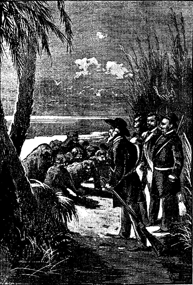 Jules Verne Expedition by Moonlight — Victorian Engraving c.1904