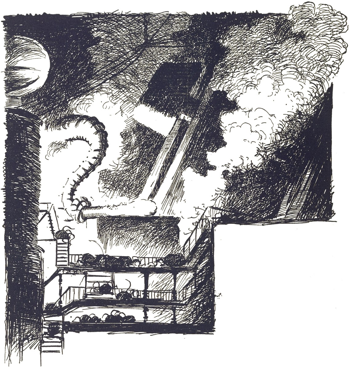Martian War Machine Launch — H.G. Wells 'La Guerre des Mondes' 1906