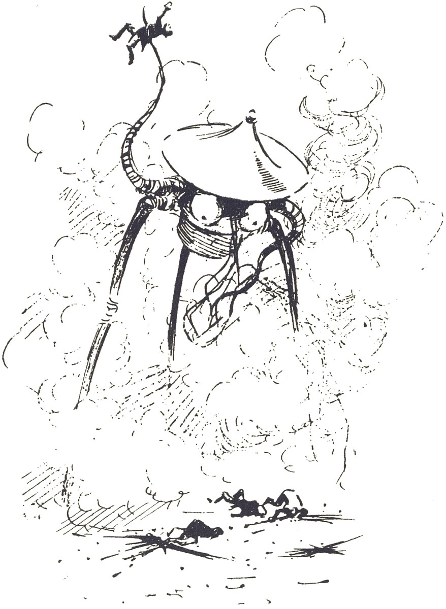 Martian Tripod Seizes Fleeing Human – War of the Worlds 1906