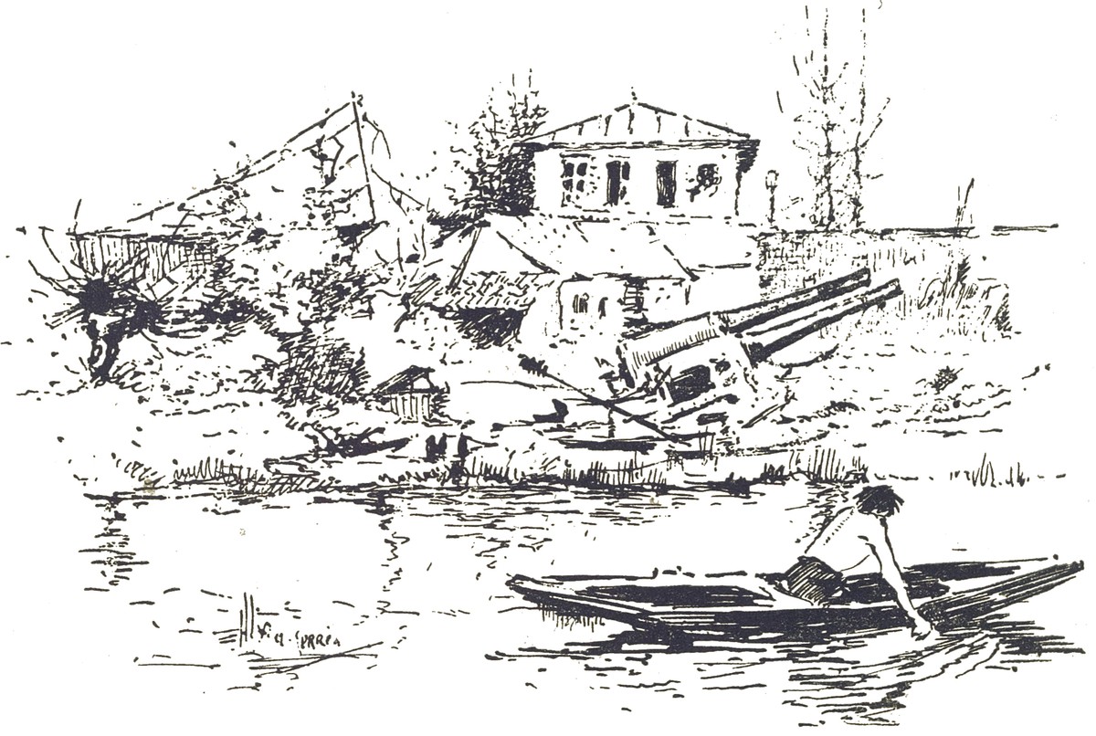 Henrique Alvim Corrêa – Martian Devastation Seen from River, War of the Worlds 1906