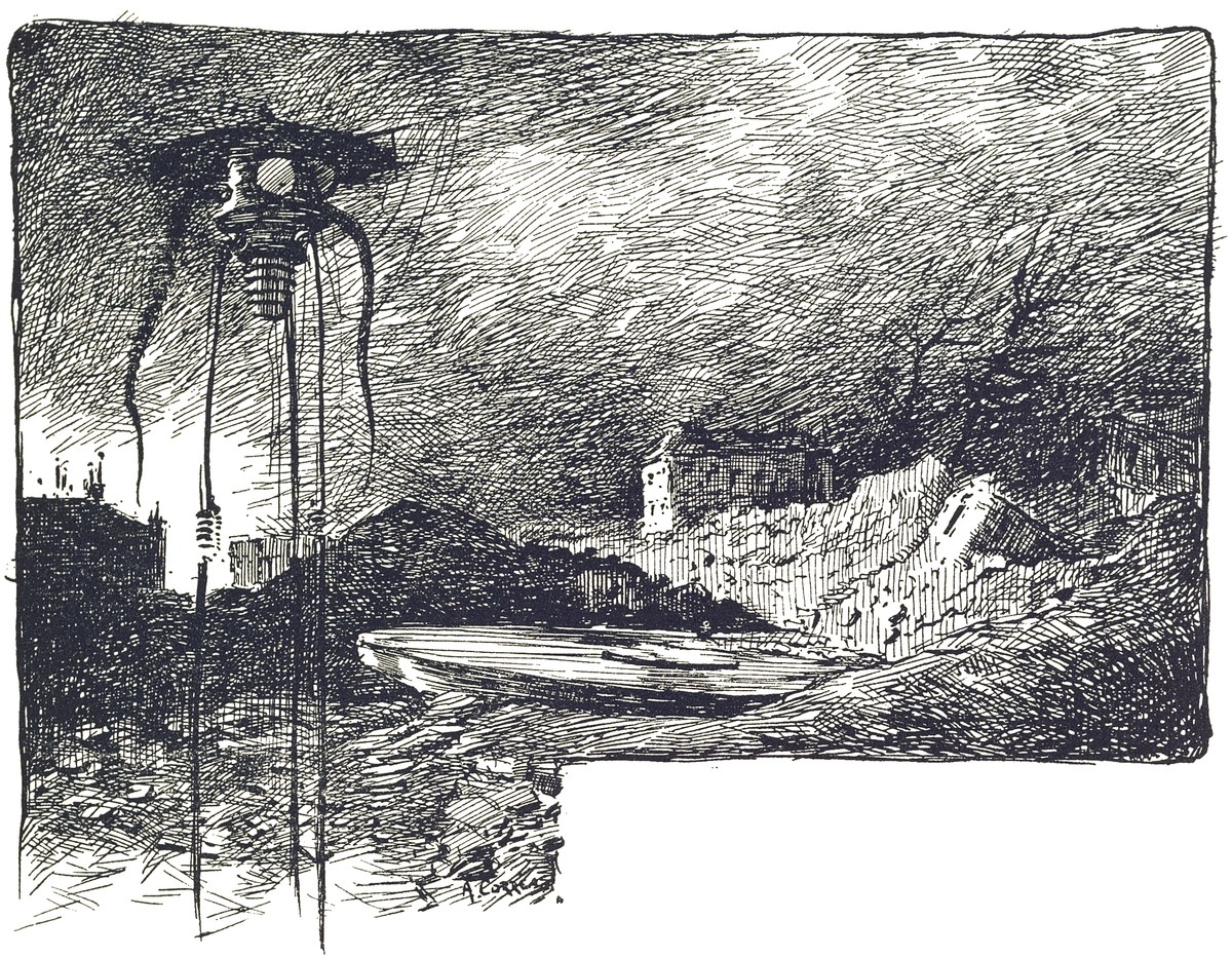 Henrique Alvim Corrêa's Martian Tripod Over Thames — War of the Worlds 1906