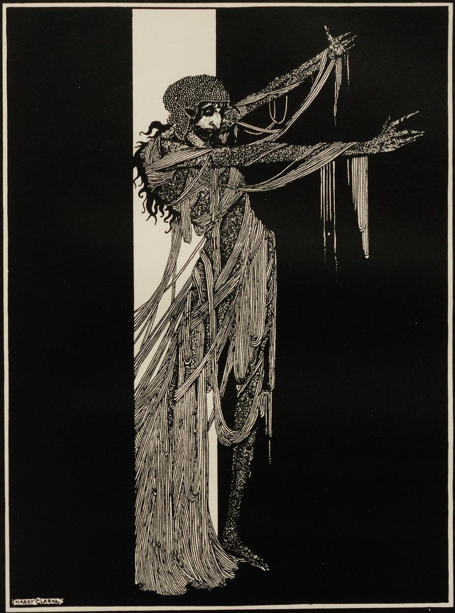 Harry Clarke's Shrouded Figure, Poe's Tales of Mystery & Imagination 1919
