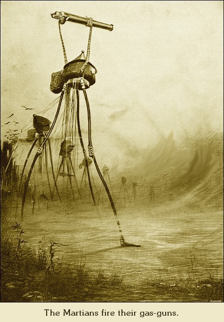 Henrique Alvim Corrêa's Martian Tripods Fire Gas-Guns, War of the Worlds 1906
