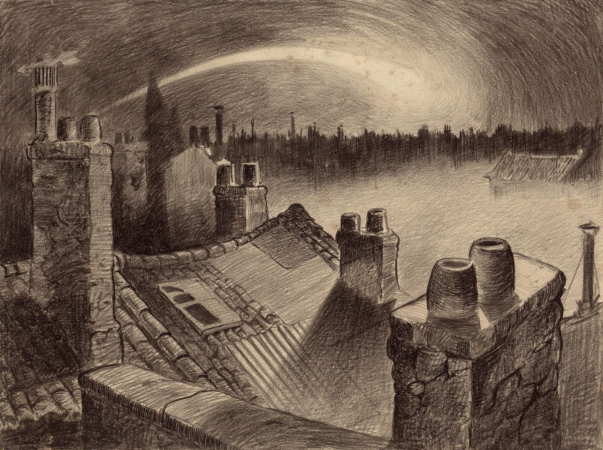 Henrique Alvim Corrêa: Martian Comet Over London Rooftops, War of the Worlds 1906