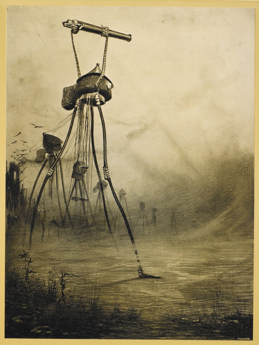 Henrique Alvim Corrêa's Martian Tripods Wade Through Flooded London, War of the Worlds 1906