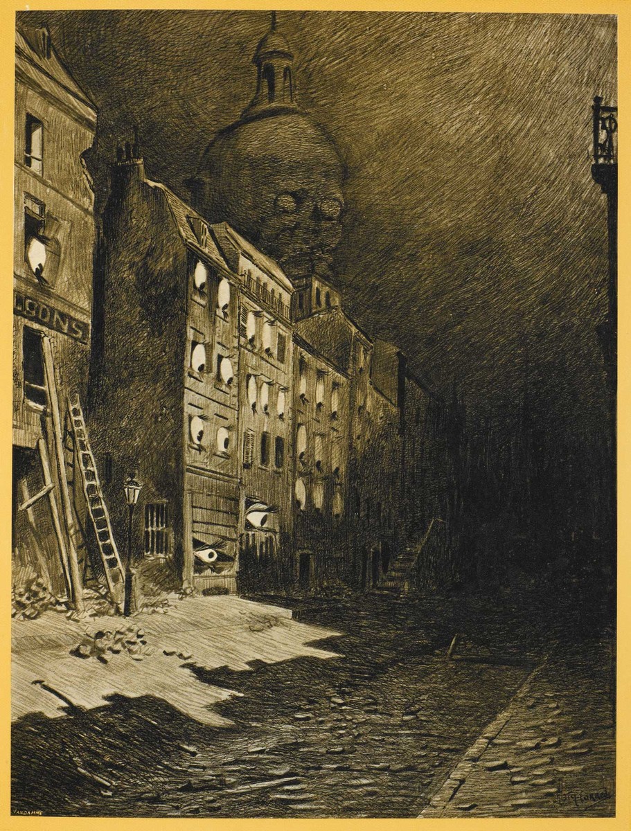 Henrique Alvim Corrêa – War of the Worlds Martian-Ravaged Paris Street, 1906