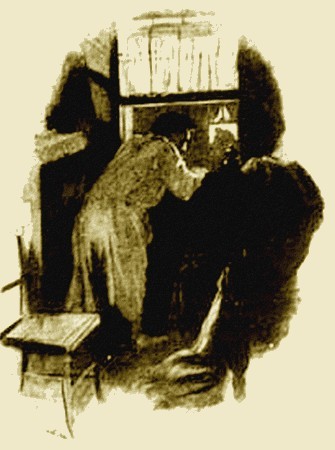 Warwick Goble's War of the Worlds – Observers at Window, 1897 Pearson's