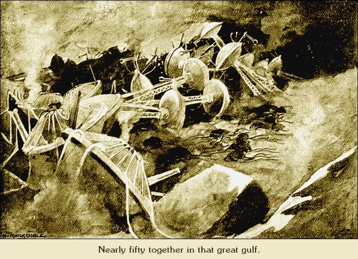 Warwick Goble's Martian Tripod Graveyard – War of the Worlds 1897