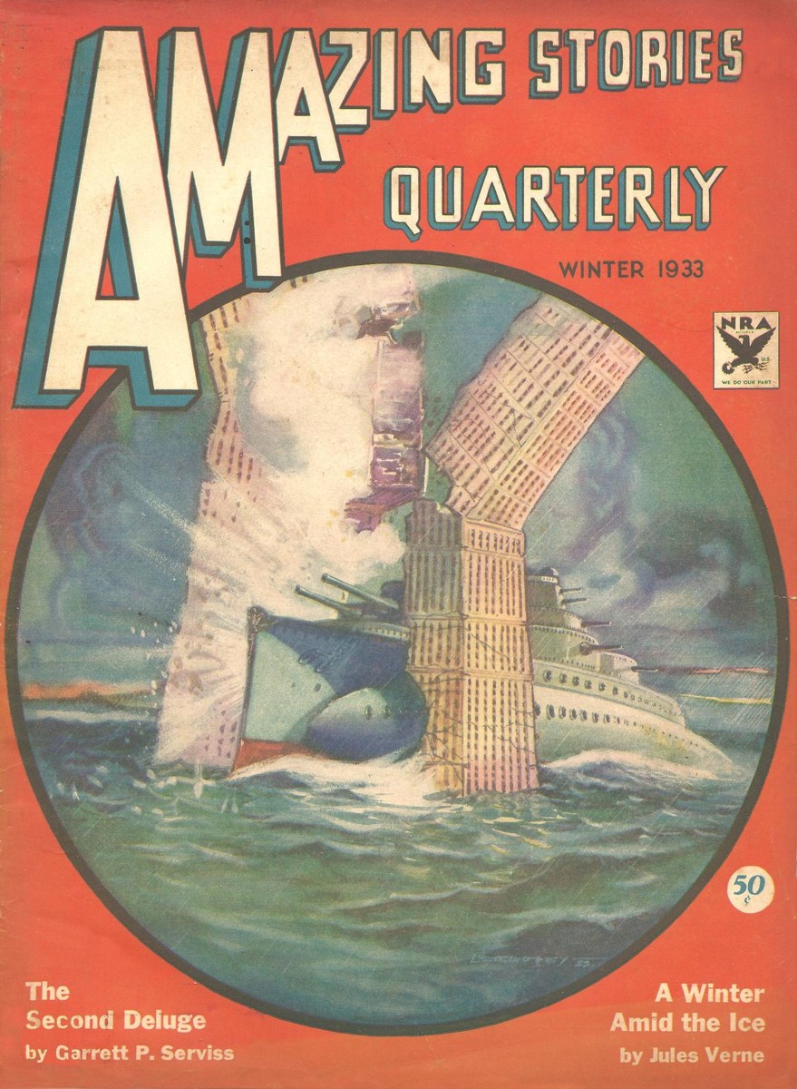 Skyscraper Battleships Clash in The Second Deluge — Amazing Stories Quarterly Winter 1933
