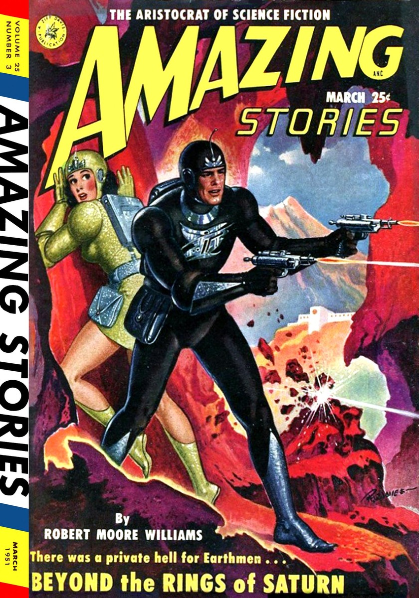 Beyond the Rings of Saturn — Amazing Stories March 1951 Cover