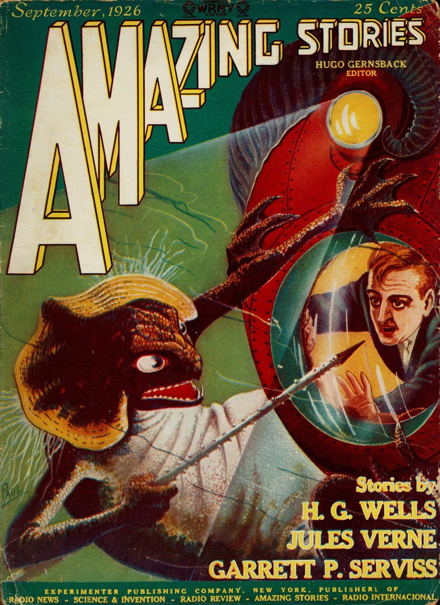 Frank R. Paul's Monster Attacks Scientist, Amazing Stories September 1926
