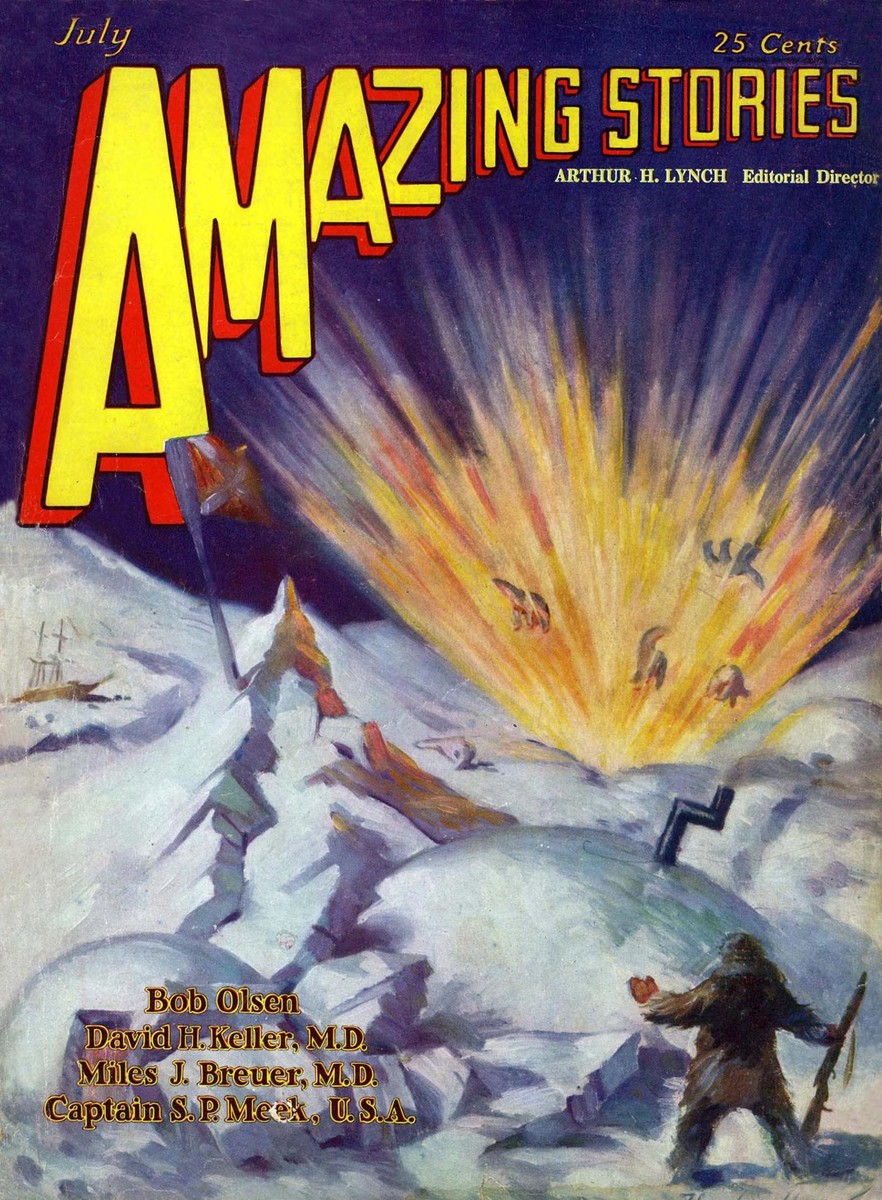 Amazing Stories July 1929 — Arctic Explosion Disaster Cover