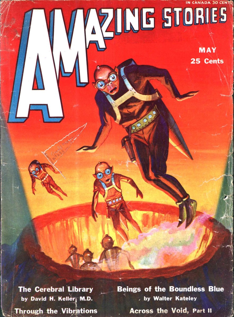 Bug-Eyed Aliens Leap from Glowing Pit — Amazing Stories May 1931