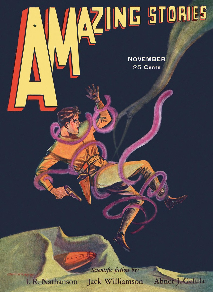 Tentacled Alien Attack, Amazing Stories November 1931 Cover