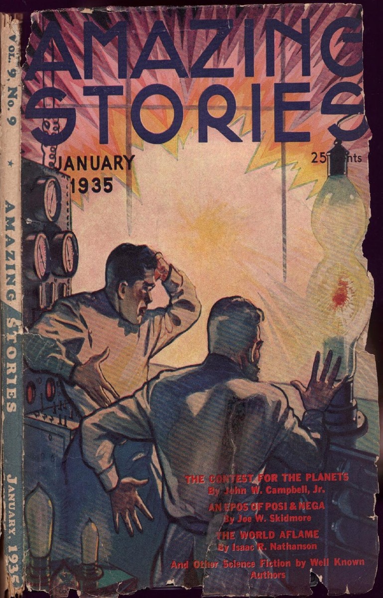 Energy Experiment Gone Wrong — Amazing Stories January 1935 Cover