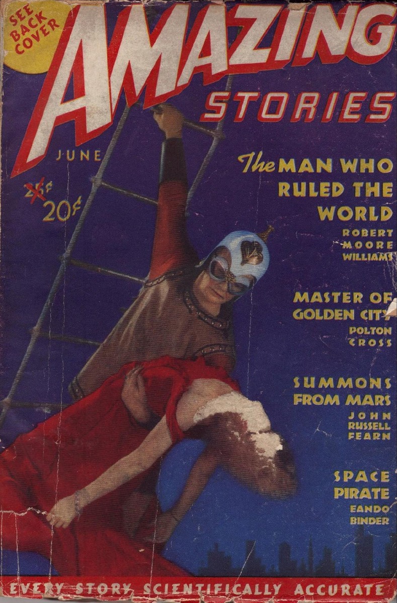 Masked Avenger Kidnap Scene – Amazing Stories June 1938 Cover