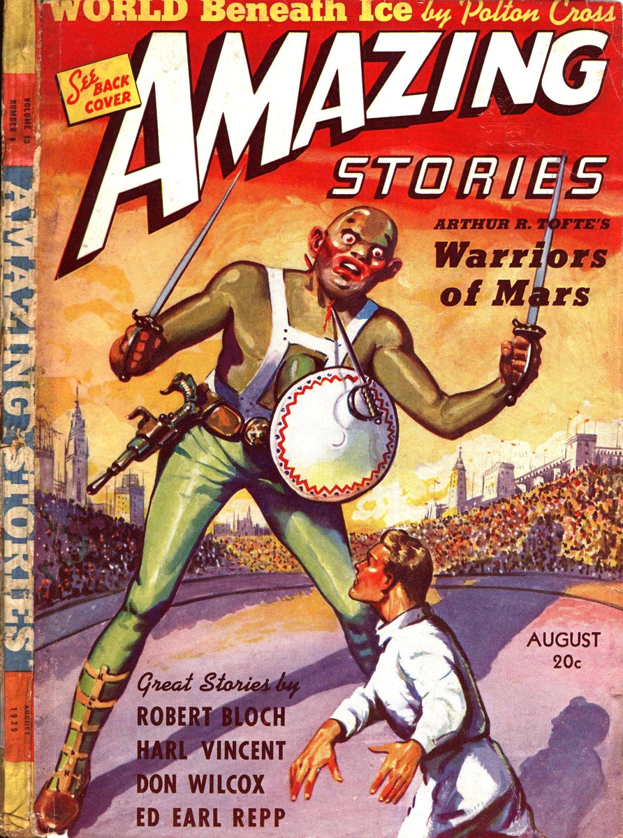 Warriors of Mars — Amazing Stories August 1939 Gladiator Cover