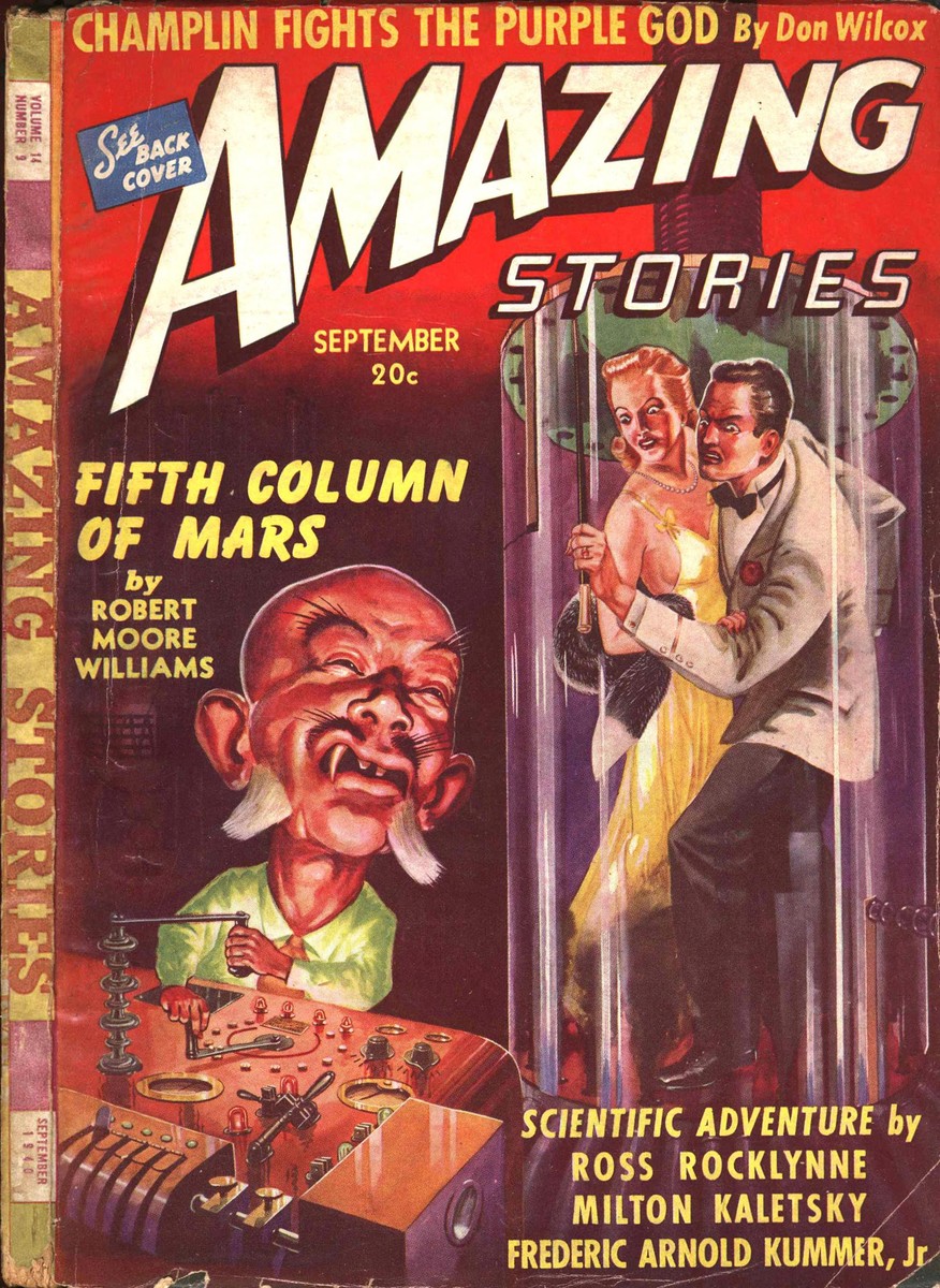 Fifth Column of Mars — Amazing Stories September 1940 Pulp Cover