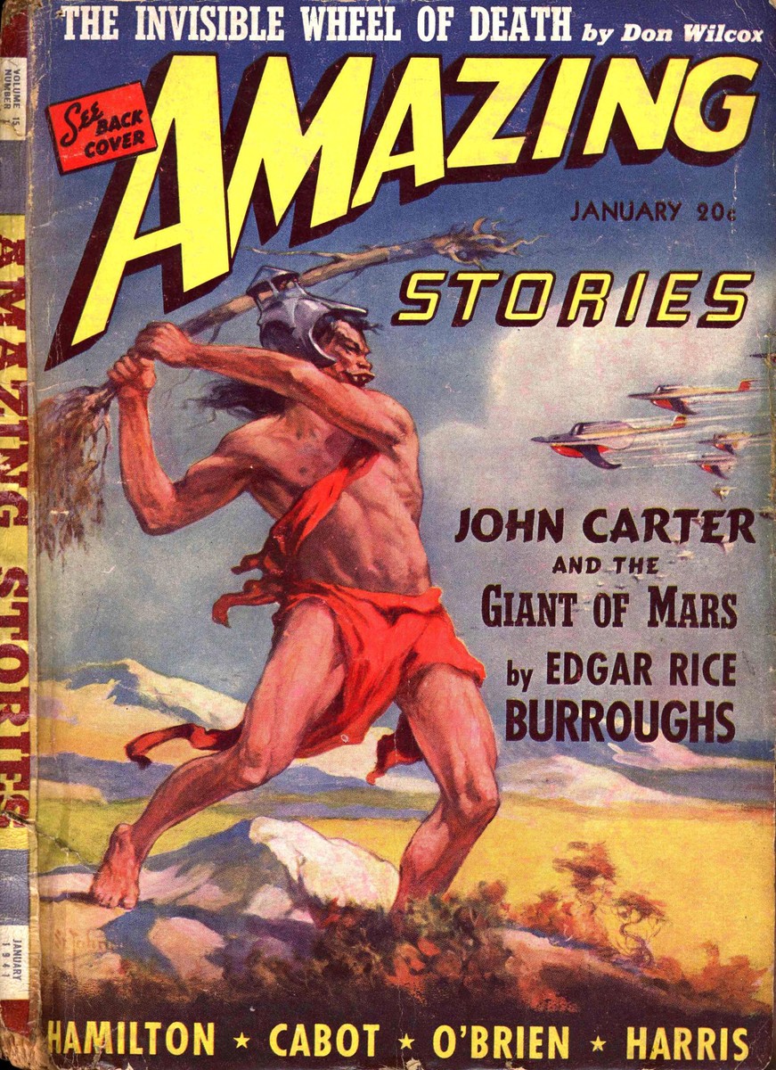 John Carter vs. Jet Aircraft – Amazing Stories Jan 1941 Cover