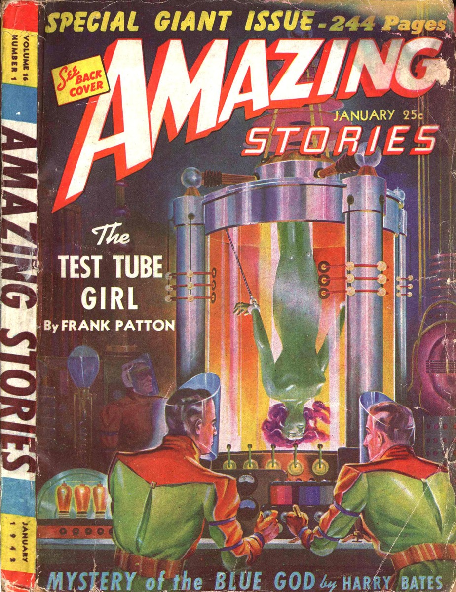 Test Tube Girl: Amazing Stories January 1942 Mad Science Cover