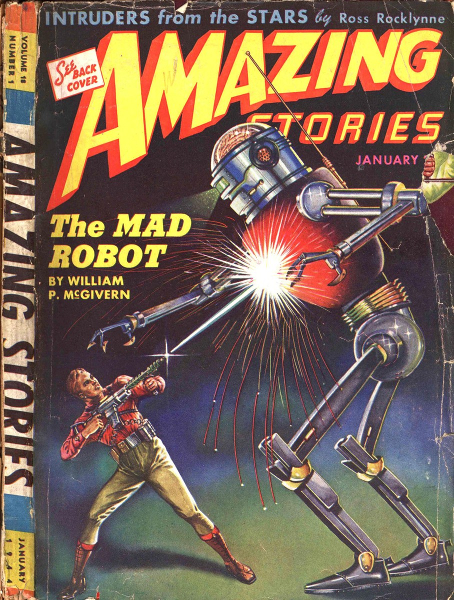 The Mad Robot vs. Human Fighter, Amazing Stories January 1944