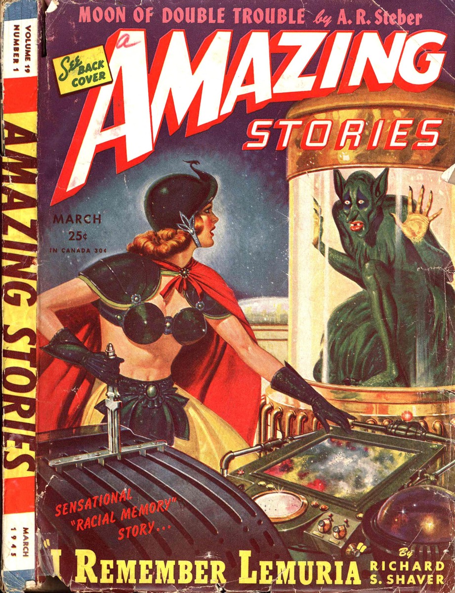 I Remember Lemuria — Amazing Stories March 1945 Shaver Mystery Cover