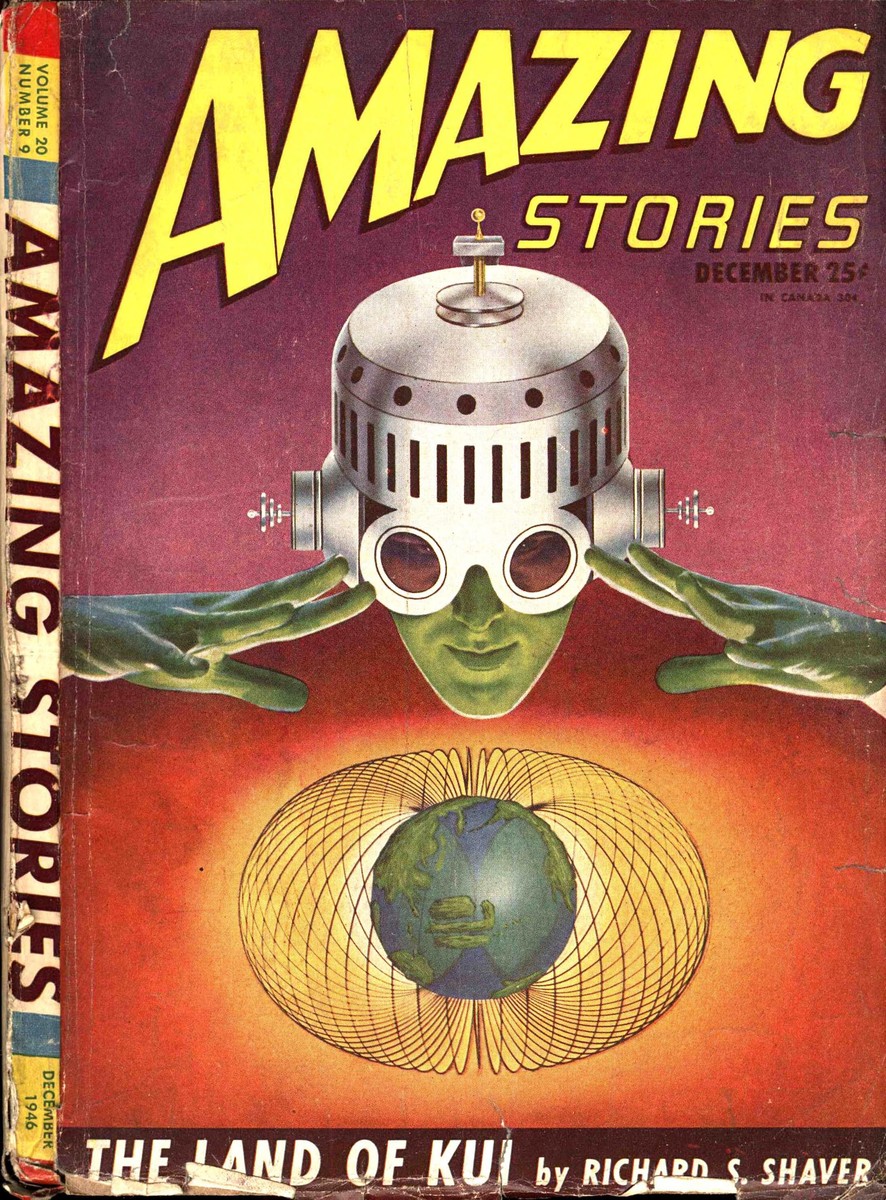 Green Alien Controls Earth's Magnetic Field — Amazing Stories Dec 1946