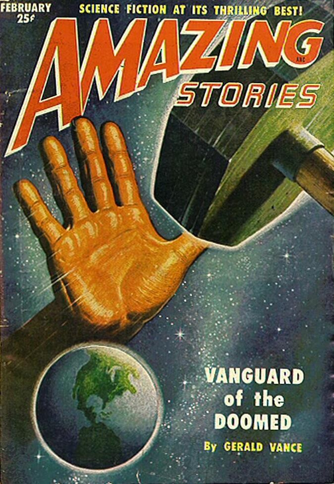 Giant Alien Hand Threatens Earth — Amazing Stories February 1951