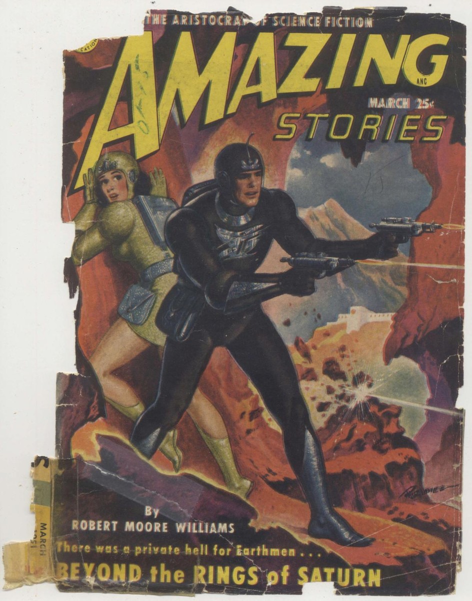 Beyond the Rings of Saturn — Amazing Stories March 1951 Cover