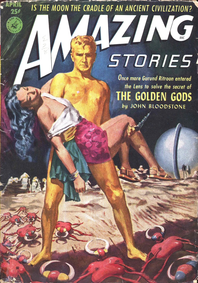Golden Gods of the Moon – Amazing Stories April 1952 Cover