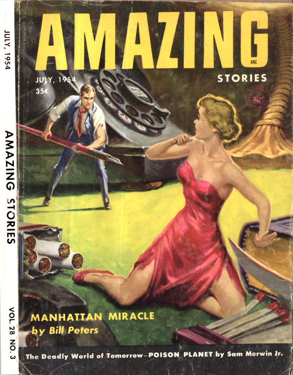 Shrunk to Ant-Size: Amazing Stories July 1954 'Manhattan Miracle' Cover