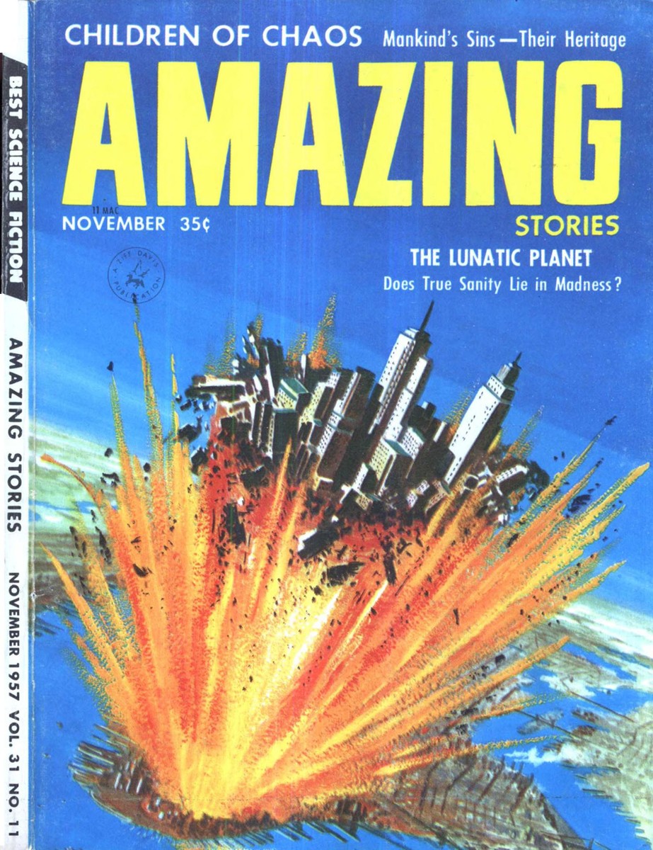 City Obliterated: Amazing Stories November 1957 Apocalypse Cover